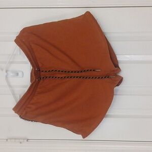 Forever 21 Orange Rust Colored Shorts With Print On Sides
